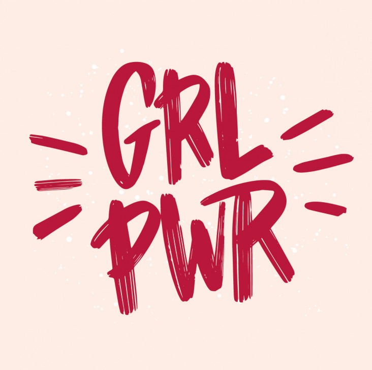 Girls Corner. Dekorations billede - GRL PWR - står skrevet gravisk og betyder girl power